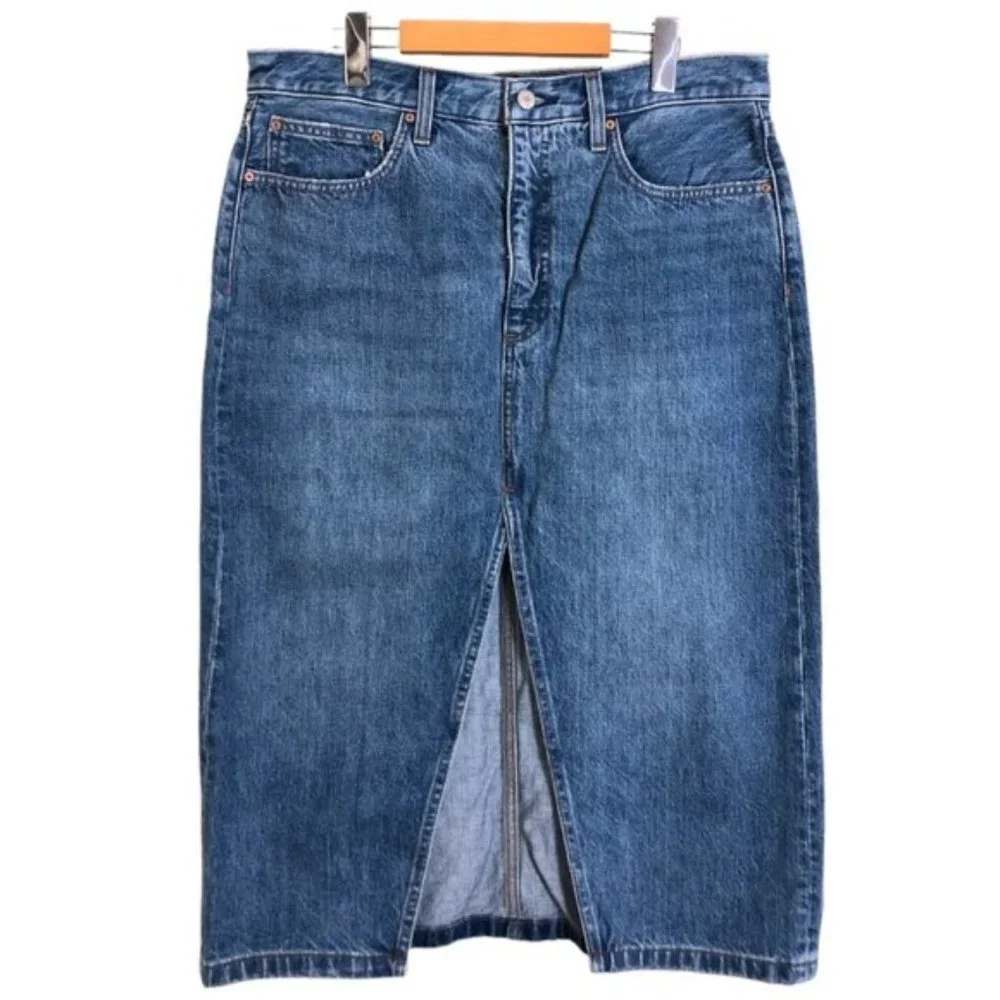 NWT Aritzia Denim Forum The '90s Halle Denim Skirt - Picture 5 of 12